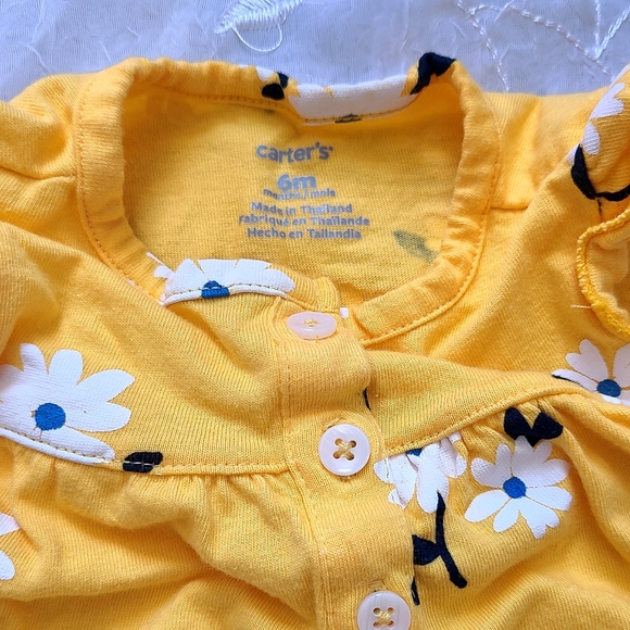 Carters Floral Kids Tops Girl 6 Months - Yellow and Colorful Flower Blouses - Picture 8 of 11